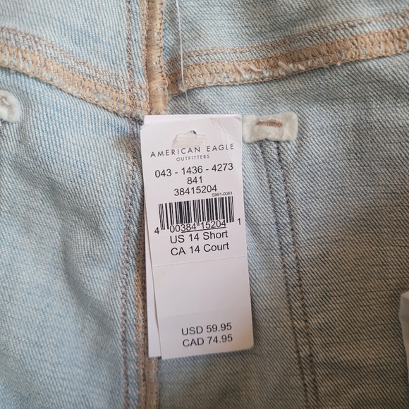 American Eagle Super Lowrise Flare Stretch Light Blue Flared Women Jeans Size 14 - Picture 8 of 14